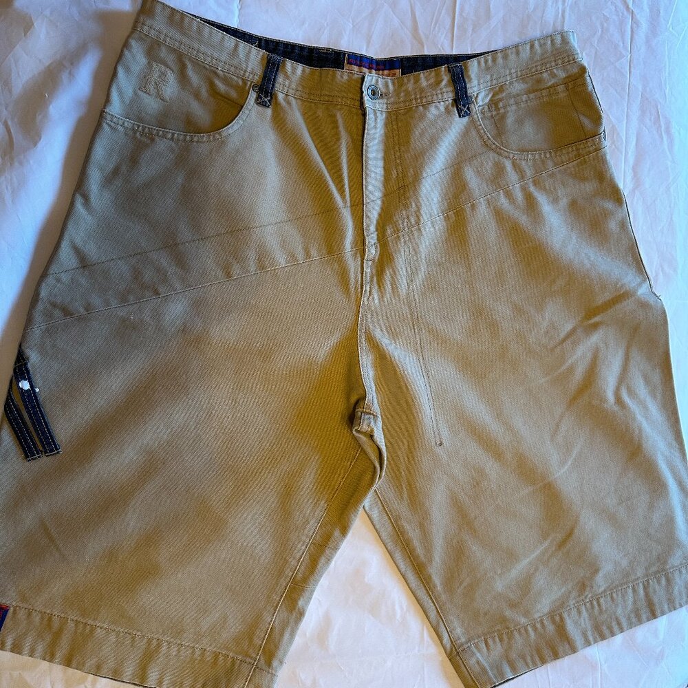 Rocawear Vintage 90s Y2K Khaki 100% Cotton Canvas Shorts Men's Size 42' x 15" - Picture 15 of 16